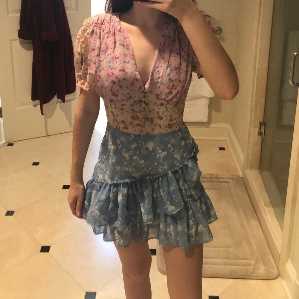 Boho Ruffle Dress Size Small - Picture 2 of 5